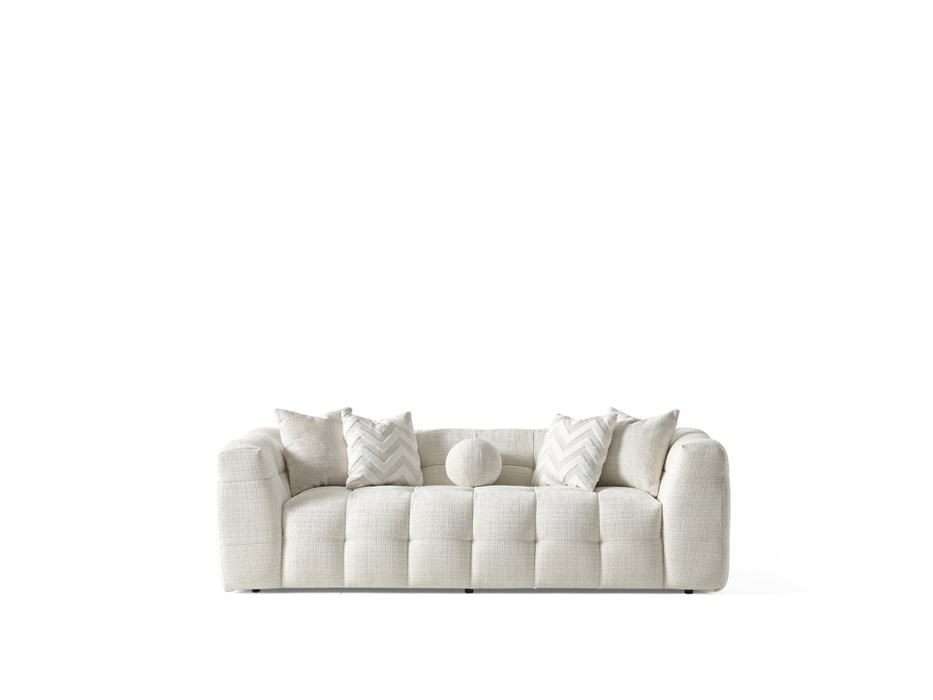 Cloud Sofa Upholstered in high-quality Fire-Resistant Beige Chenille Fabric AIC-MARBELA01