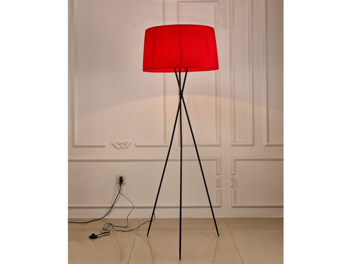 [FL1506-RED] Paige Floor Lamp Red Carbon Steel and Fabric