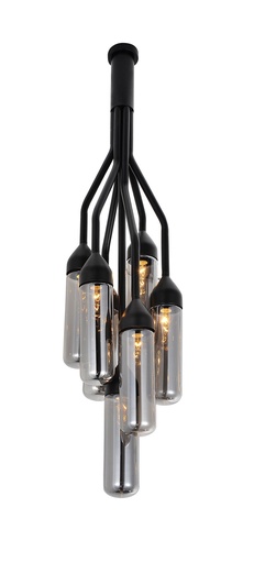 [PL1500-BLK] Darsie Pendant Lamp Black Carbon Steel and Glass..