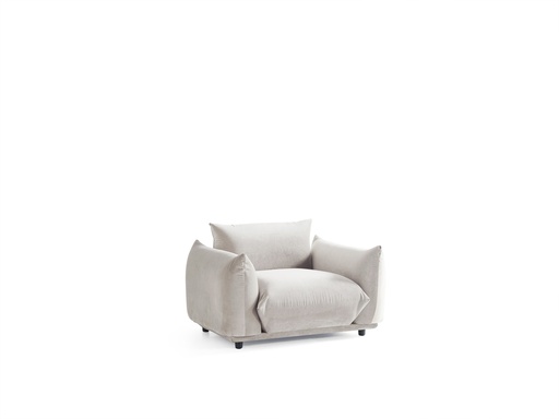 [CH2068F-WHT] Solea Armchair Upholstered in White Velvet Fabric #KPM01