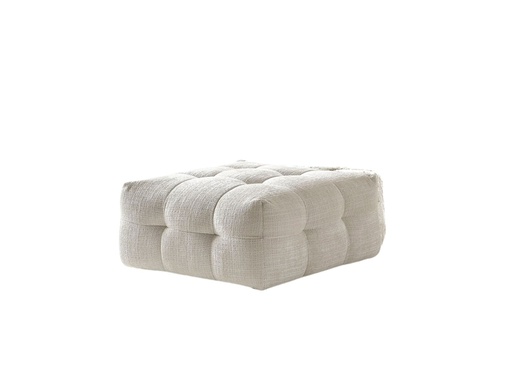 [OT2049F-BEI] Cloud Ottoman Upholstered in high-quality Fire-Resistant Beige Chenille Fabric AIC-MARBELA01. The Plush Seating is enhanced By Foam 32-density