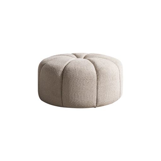 [OT2051F-TAU] Lune Ottoman Upholstered in high-quality Fire-Resistant Taupe Boucle Fabric AIC-PANDORA04 . The Plush Seating is enhanced By 32-density.
