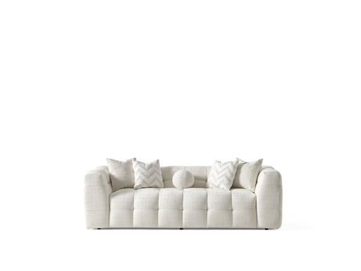 [SO2049F-BEI] Cloud Sofa Upholstered in high-quality Fire-Resistant Beige Chenille Fabric AIC-MARBELA01