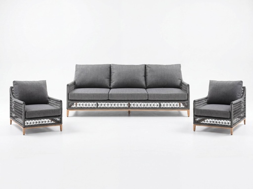 [COL1832-DGRY] Karen Outdoor Collection.One sofa and 2 chairs.
