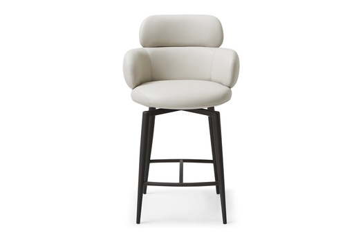[BS2069CP-LGRY] Como Swivel Counter Stool. Upholstered in Light Gray Faux Leather Easy Clean BIX-2275