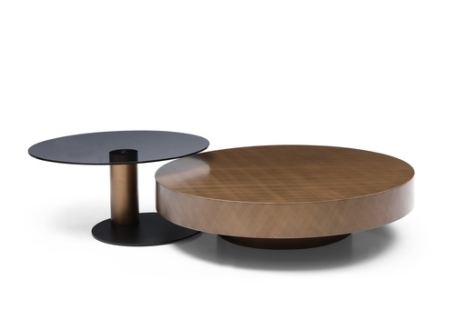 [CT1932-BLK/BRZ] Renata Round Coffee Table